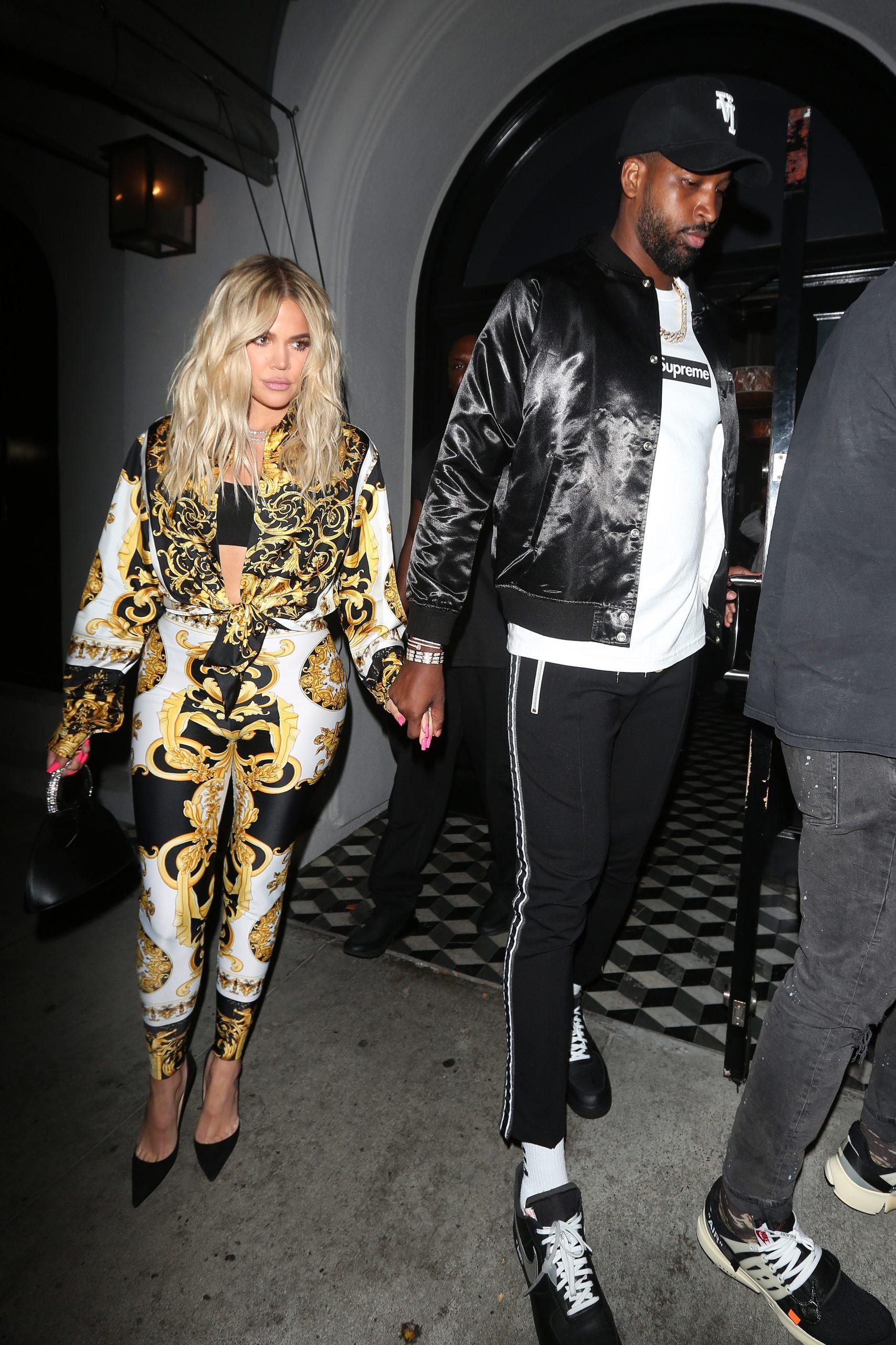 Khloe and Tristan leaving dinner in 2018.