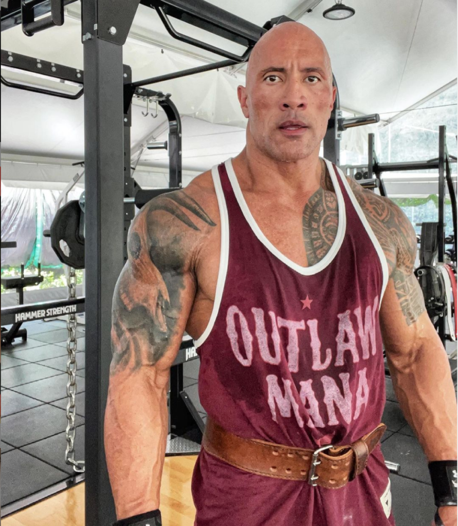 Dwayne Johnson in the gym