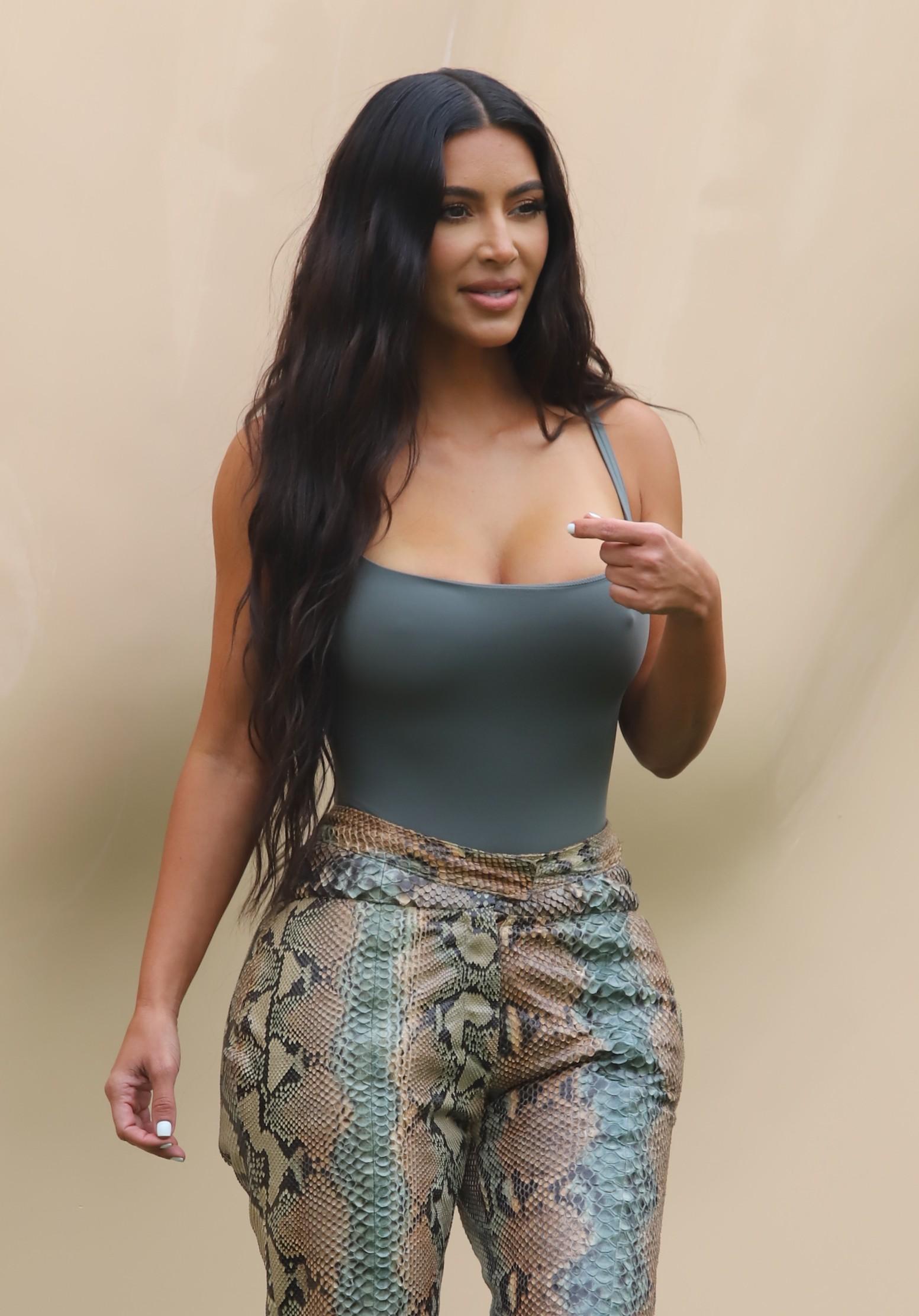 Kim Kardashian promotes her SKIMS pop up at the Grove after becoming ranked Billionaire