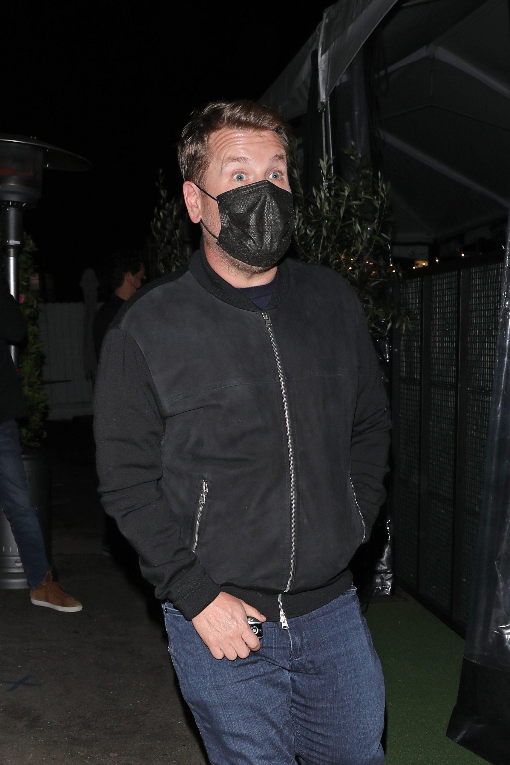 James Corden and wife Julia Carey dine at Giorgio Baldi restaurant