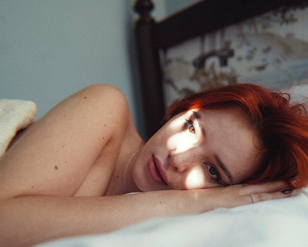 Bella Thorne in bed.