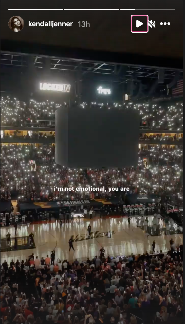 Kendall Jenner at a basketbaall game