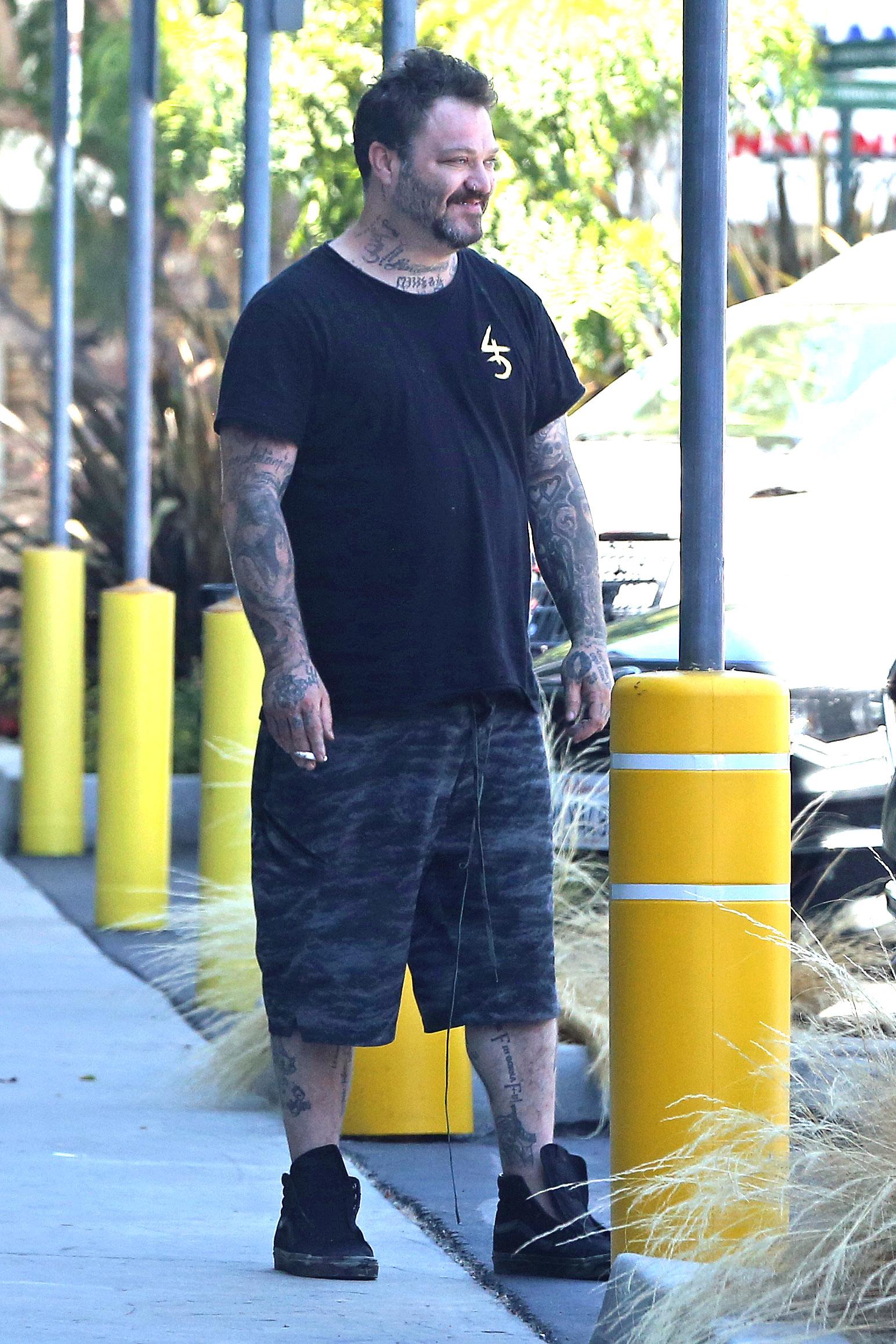 Bam Margera seen after being released from jail after being arrested for Trespassing