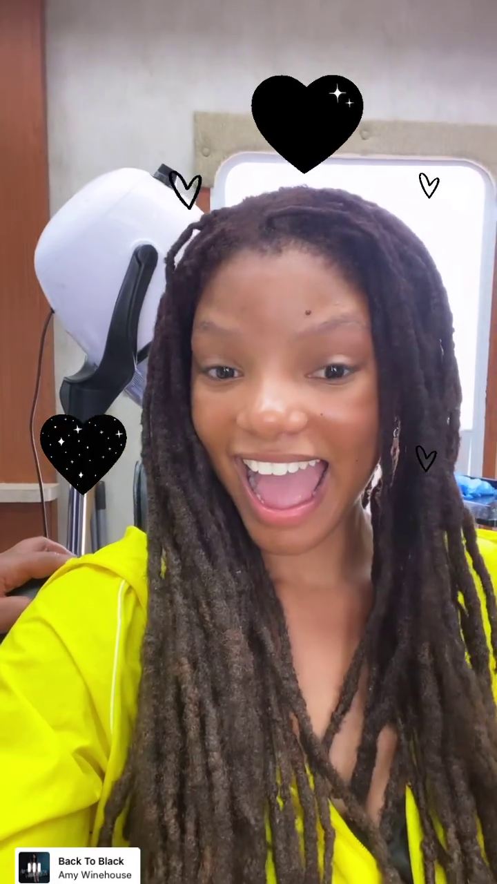 Halle Bailey's hair.