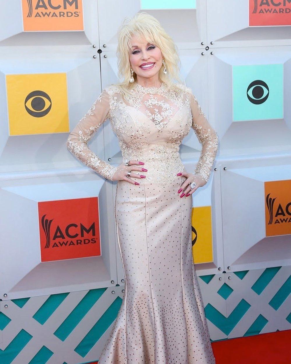 Dolly Parton looks incredible in this net dress at an event