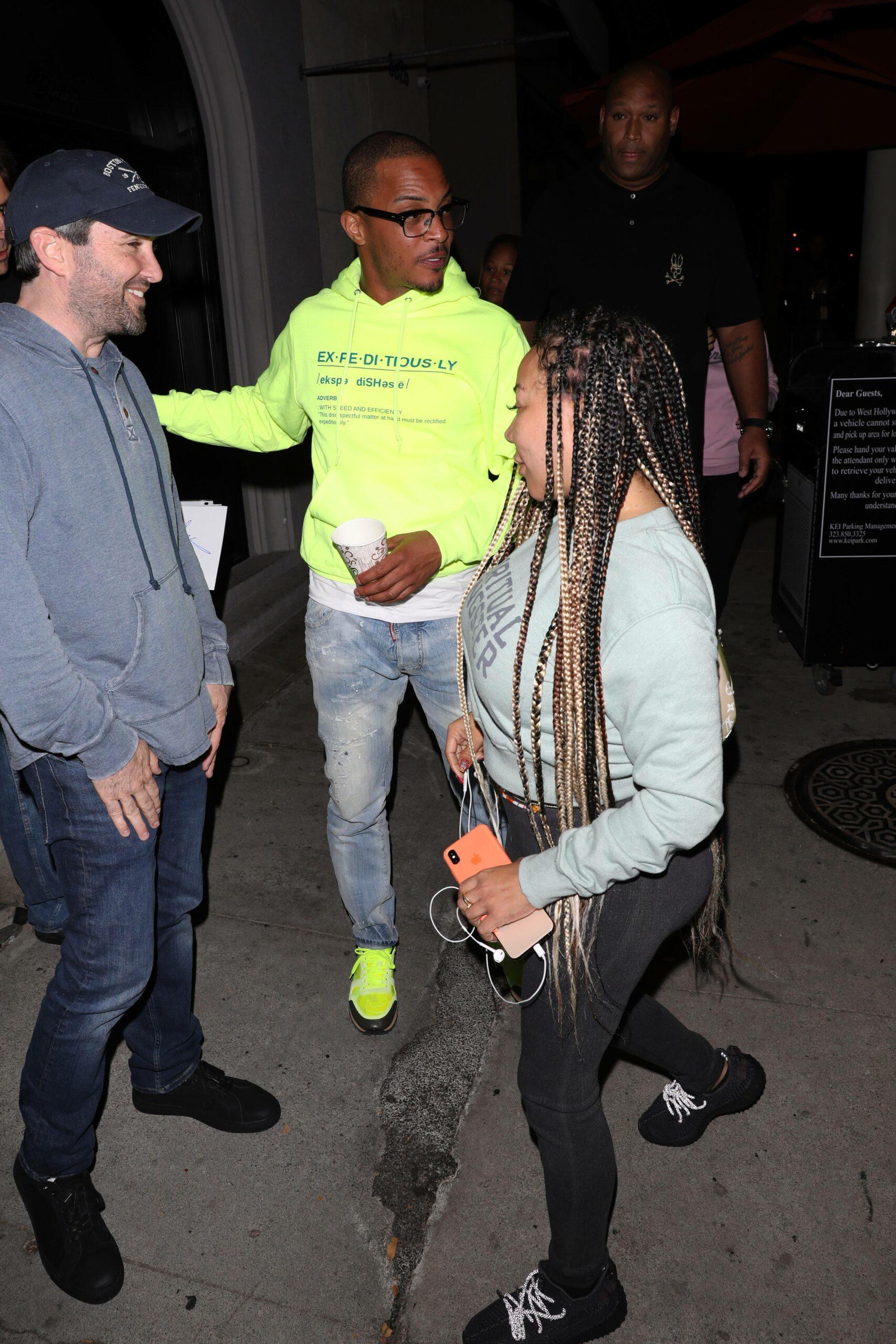 Rapper T.I. and Tameka Cottle grab dinner at LA hot spot Craig's