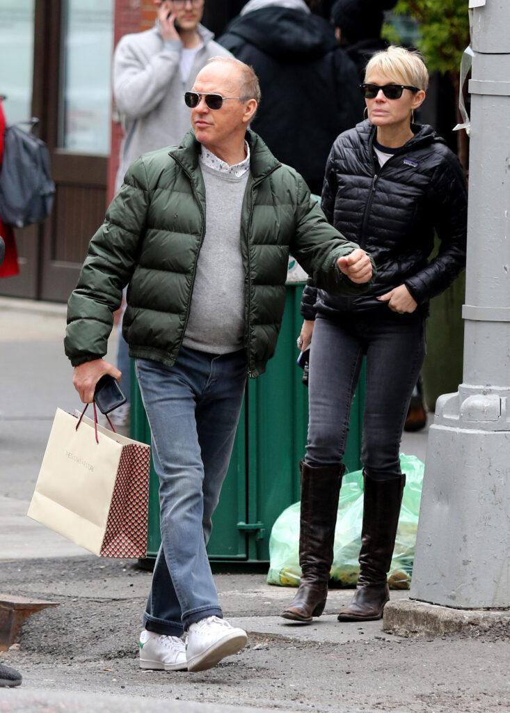 Michael Keaton is seen hailing a cab and shopping with unidentified female companion in New York City