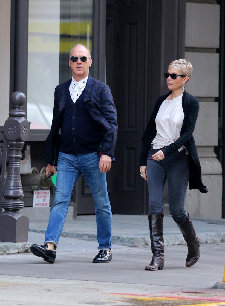 Michael Keaton and girlfriend go out for dinner in New York City