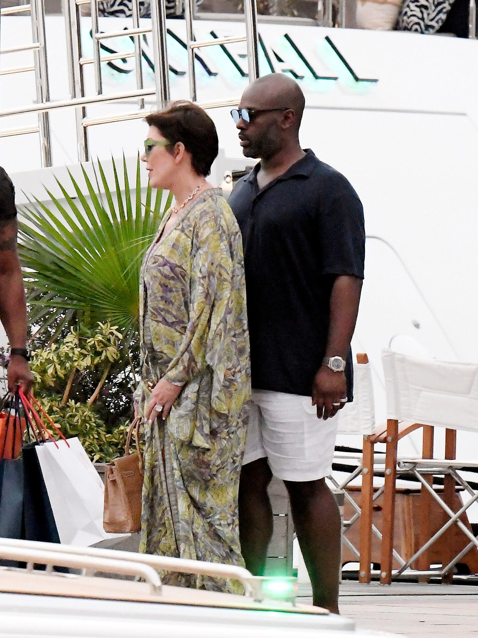 Kris Jenner and Corey Gamble seen enjoying the day in the sun in St Barths