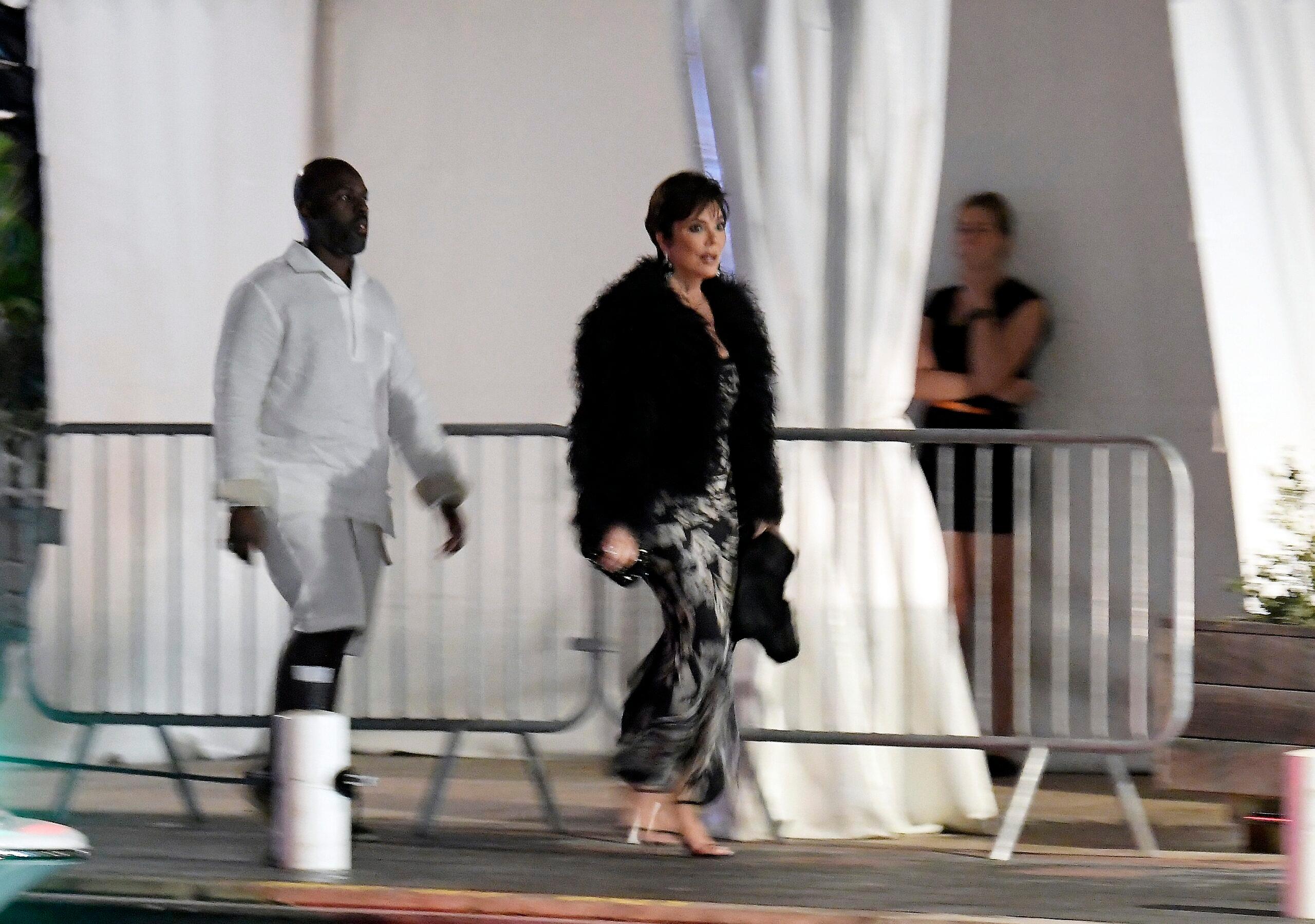 Kris Jenner and Corey Gamble seen enjoying a night out in St Barts