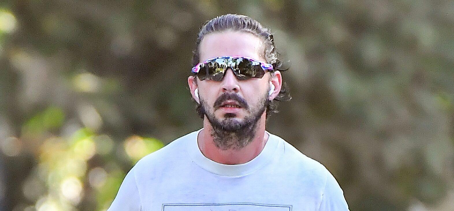 Shia LaBeouf heads out for an early morning run in his neighborhood as he continues to step out without his wedding ring