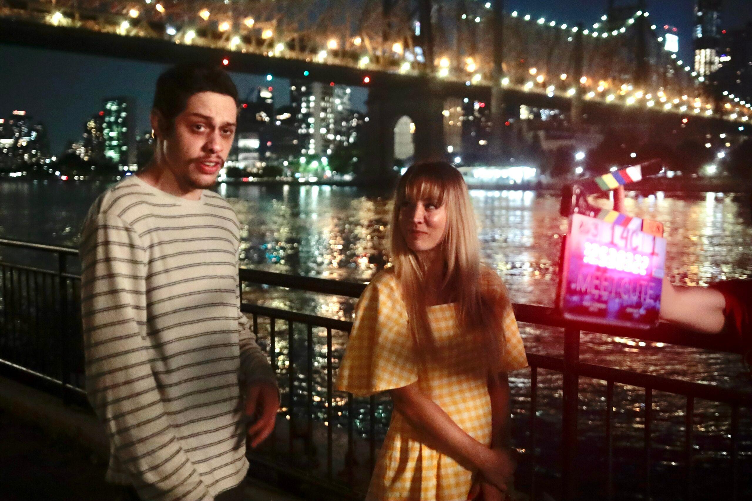 Pete Davidson and Kaley Cuoco filming Meet Cute