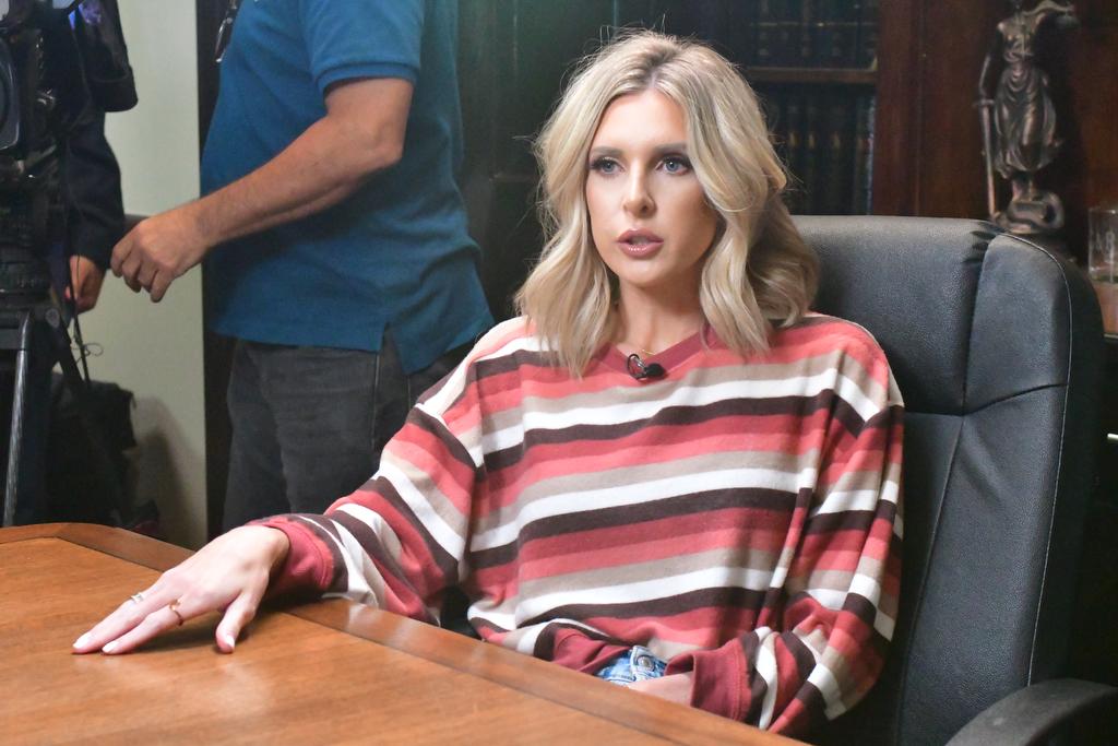 Lindsie Chrisleyis spotted leaving her lawyer's office as she accuses father, Todd Chrisley, of extortion following reports that there exists a sex tape of her. She is also seen with her attorney, Musa Ghanayem giving statements to the media. 19 Aug 2019 
