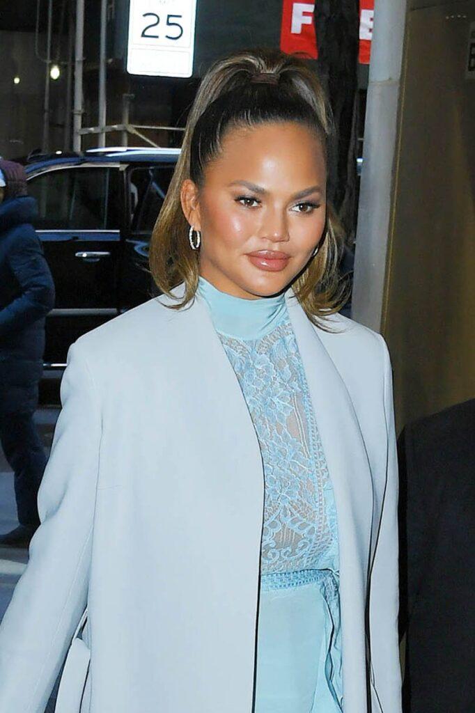 Chrissy Teigen stops by the Today show with Luna