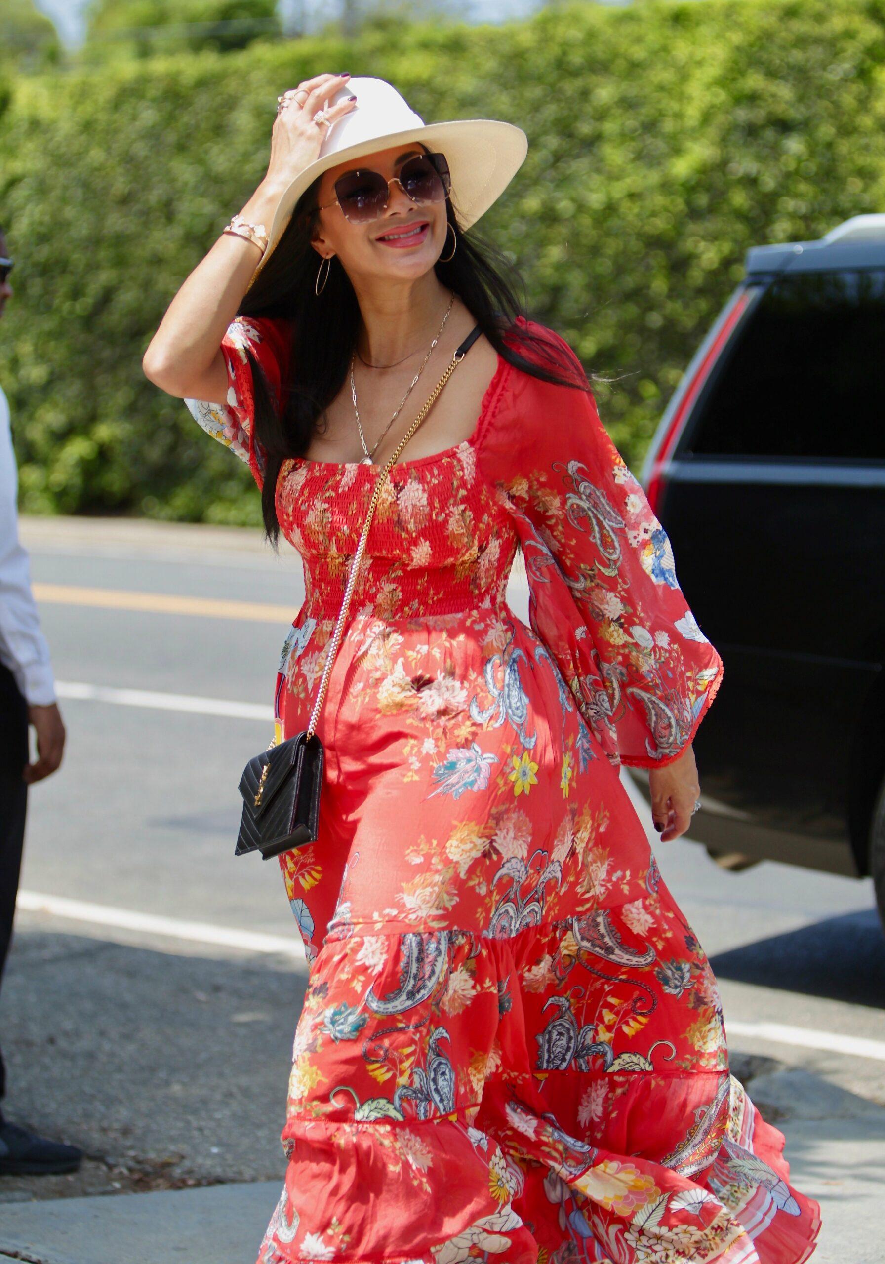 Nicole Scherzinger arrives at the Jennifer Klein Day of Indulgence Event in Brentwood, California