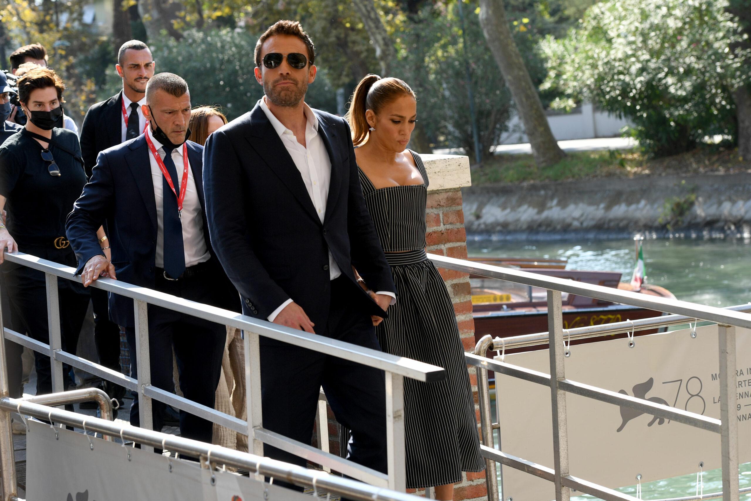 Ben Affleck and Jennifer Lopez arrive at the 78th Venice International Film Festival