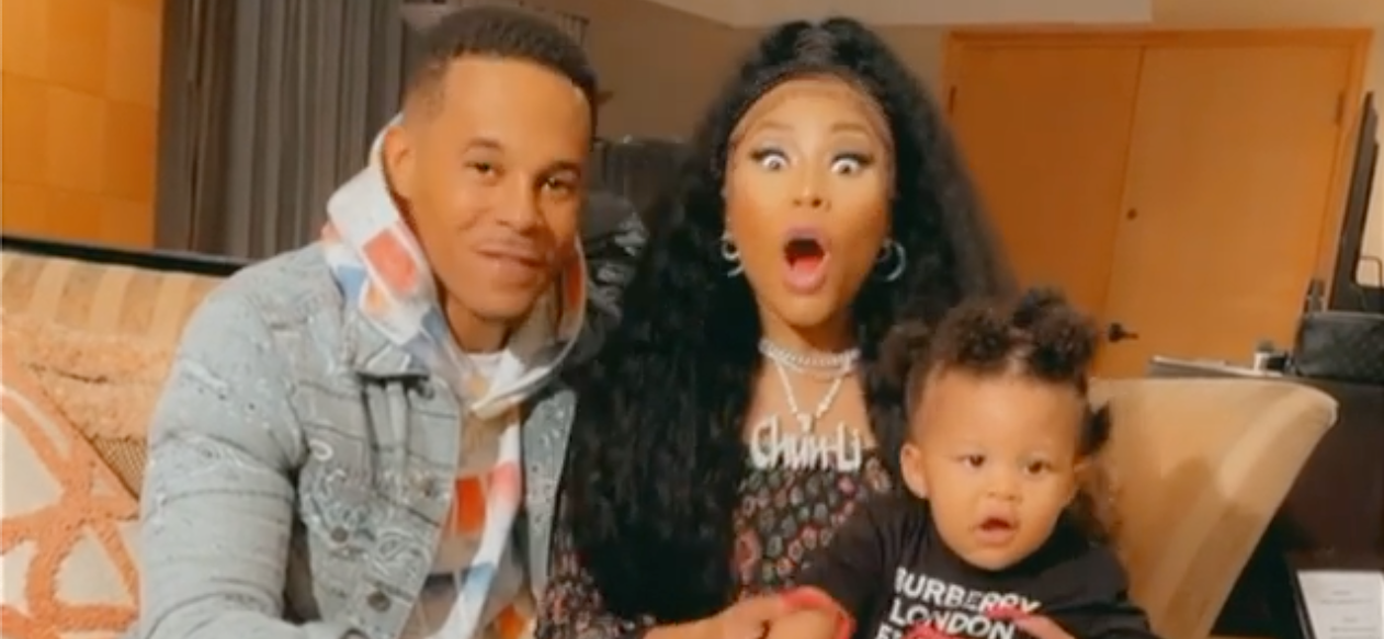 Nicki Minaj with Kenneth Petty and their son