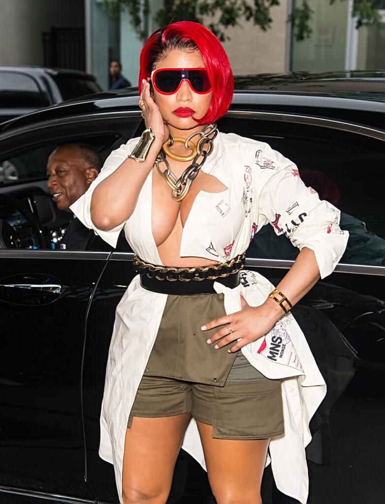 Nicki Minaj arrives at the Monse SS19 during New York Fashion Week