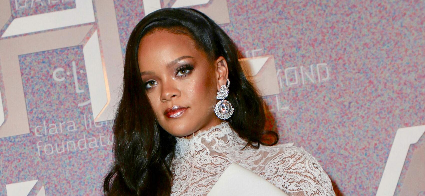 Rihanna Wears Sparkly See-Through Dress To Promote Her Savage X Fenty Show