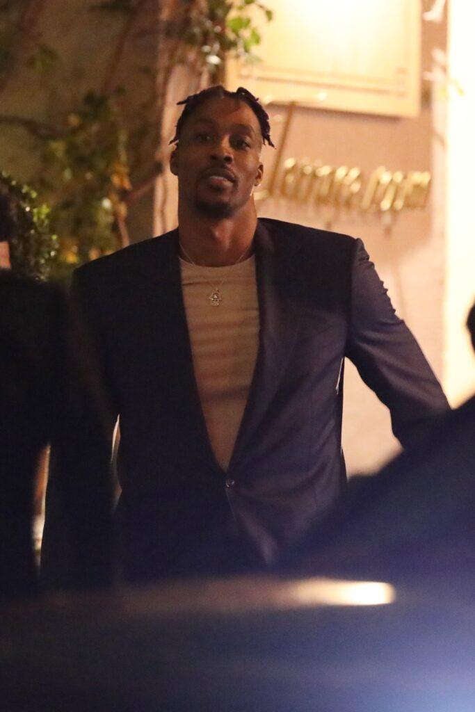 Dwight Howard is seen leaving the Sunset Towers after celebrating LeBron James 35th birthday party