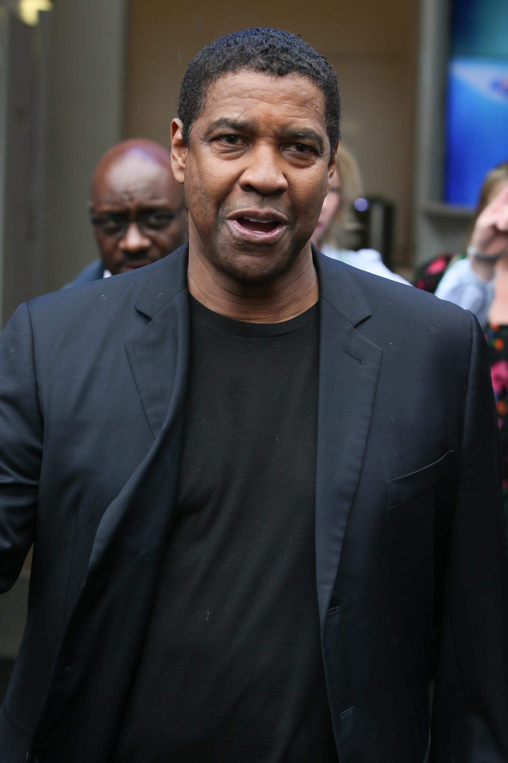 Denzel Washington promoting his new film 'The Equalizer 2' at Global Radio Studios - London