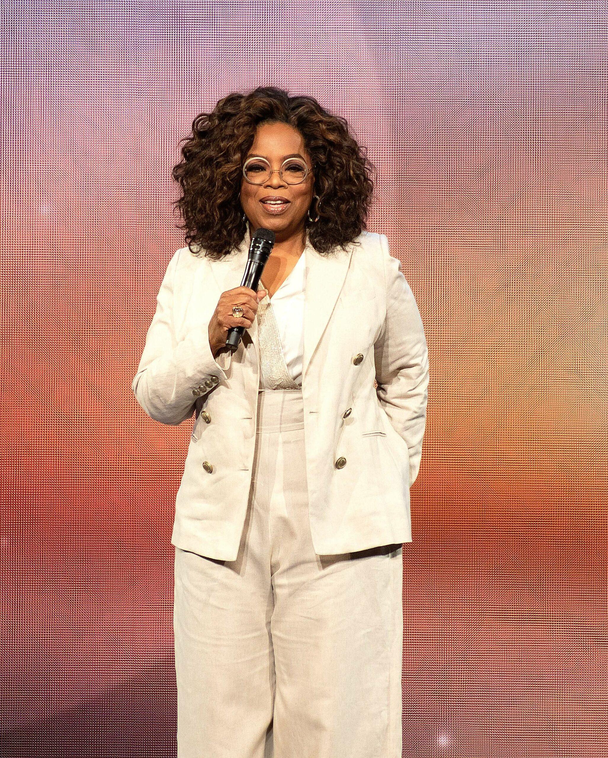 Oprah Winfrey speaks onstage during "Oprah's 2020 Vision: Your Life in Focus" tour at Chase Center on February 22, 2020 in San Francisco, California. 22 Feb 2020 Pictured: Oprah Winfrey. Photo credit: imageSPACE / MEGA TheMegaAgency.com +1 888 505 6342 (Mega Agency TagID: MEGA615577_001.jpg) [Photo via Mega Agency]