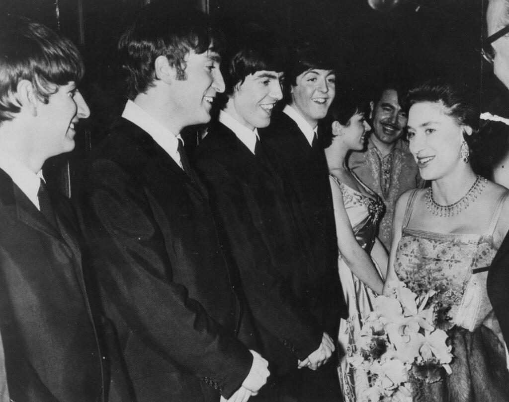 Princess Margaret meets the beaming Beatles