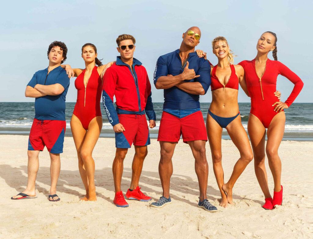 The stars of apos Baywatch apos pose on the beach in Miami