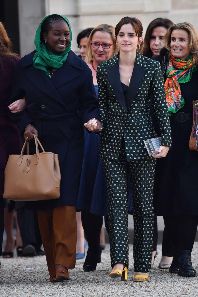 Emma Watson arrives at the Elysee Palace to attend the first meeting of the Gender Equality Avisory Council G7 Biarritz in Paris France on February 19 2019
