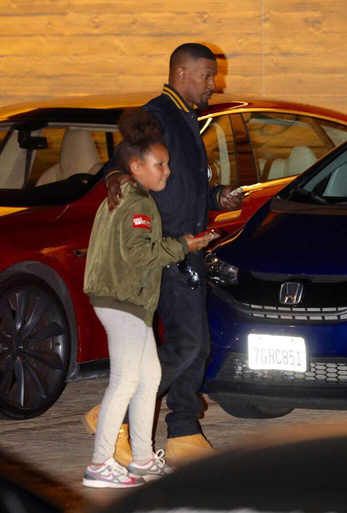 Jamie Foxx seen leaving Nobu in Malibu with his daughter