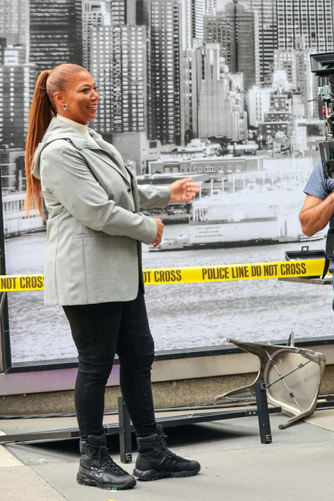 Queen Latifah on film set of the apos The Equalizer apos TV Series