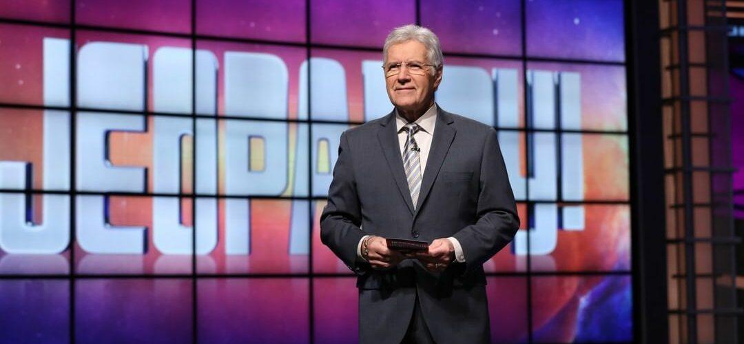 Alex Trebek on the Jeopardy! stage