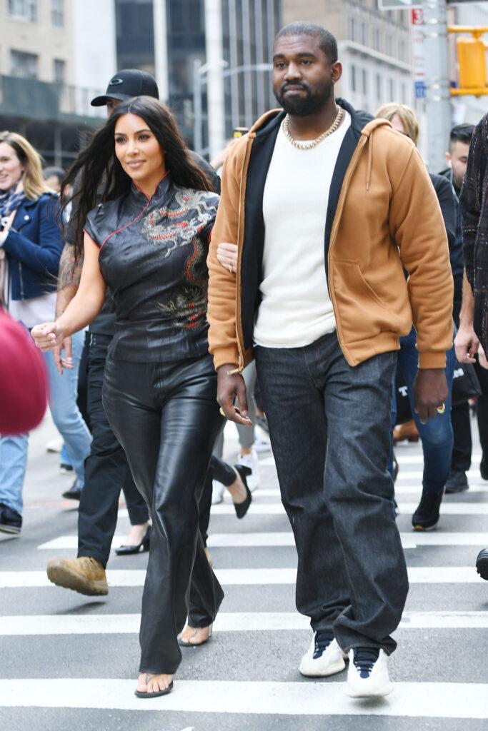 Kim Kardashian and Kanye West in New York