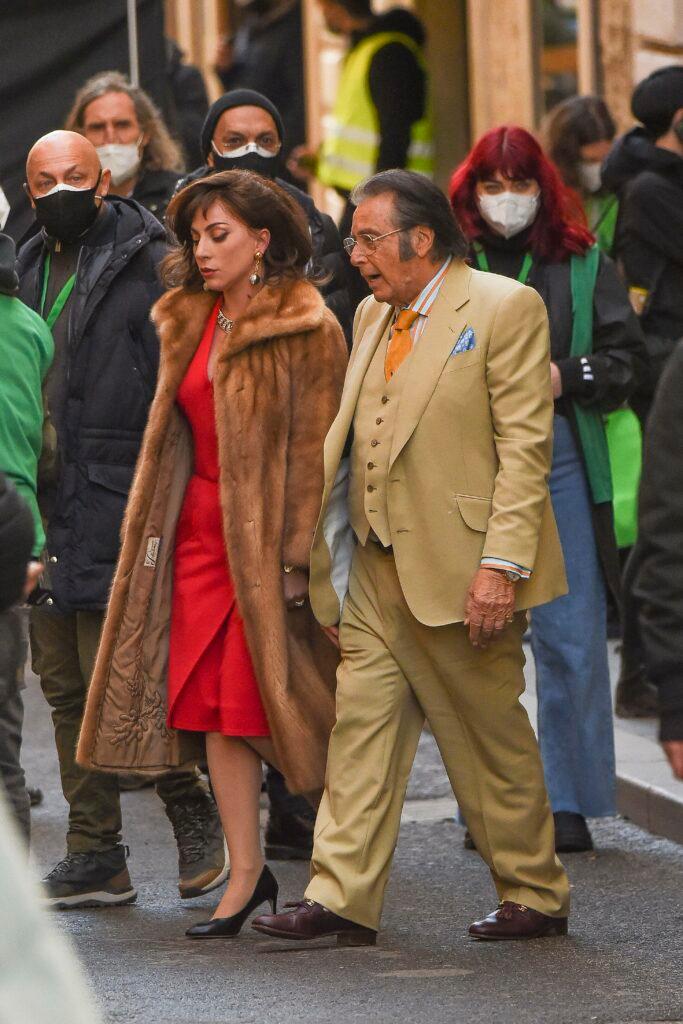 Lady Gaga & Al Pacino on set of 'Gucci'