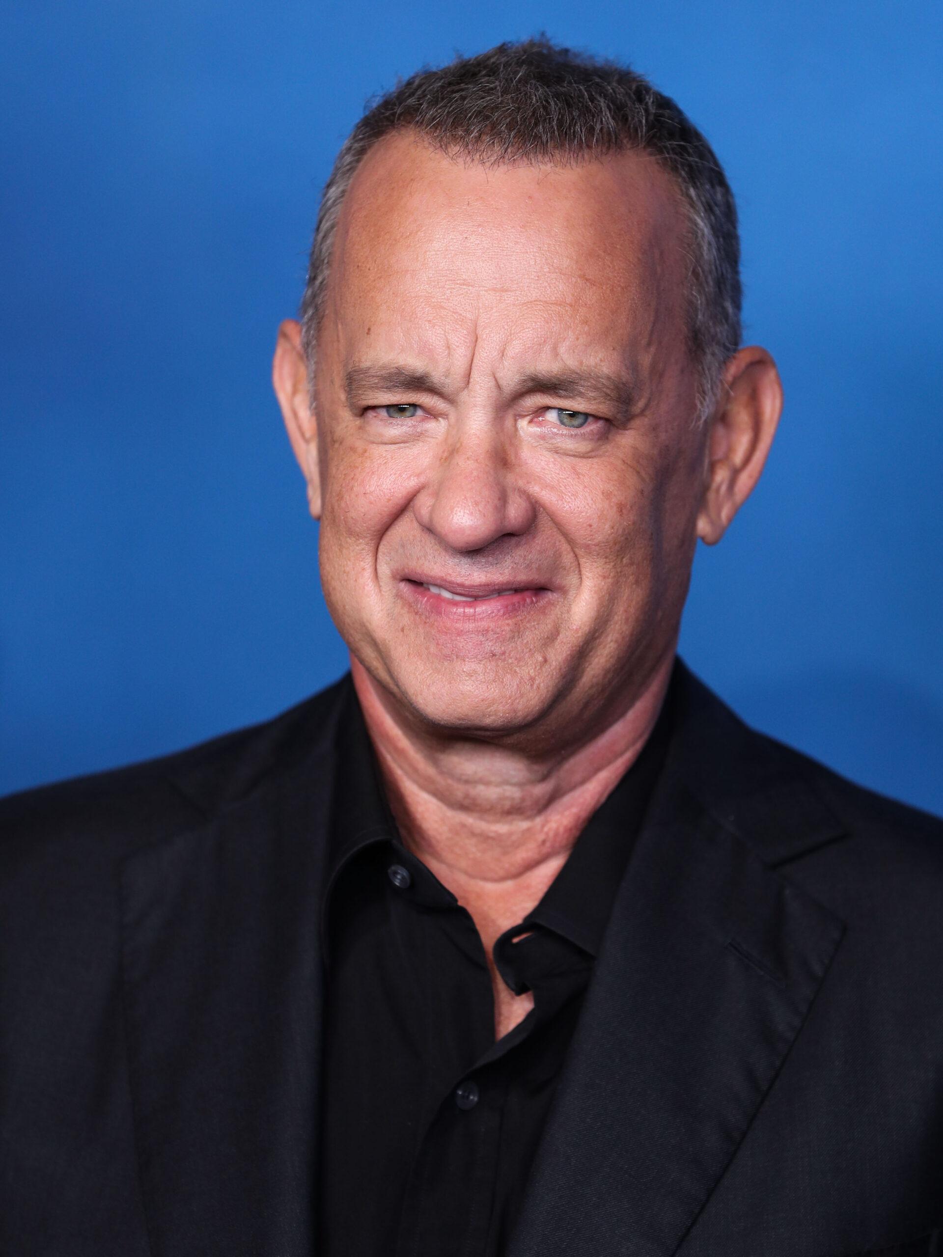 Tom Hanks showed up at the Los Angeles Premiere Of Apple Original Films in a black suit.' 'Finch'