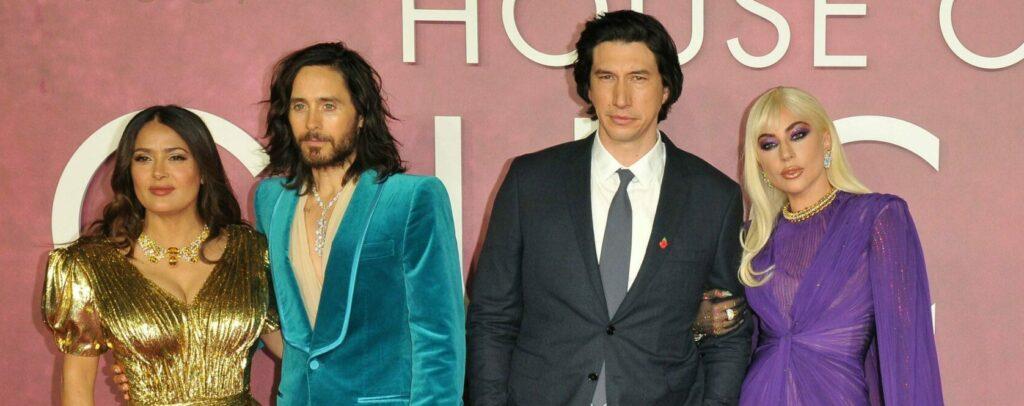 Salma Hayek, Jared Leto, Adam Driver and Lady Gaga (Stefani Germanotta) at the "House of Gucci" UK film premiere, Odeon Luxe Leicester Square, Leicester Square, on Tuesday 09 November 2021 in London, England, UK.