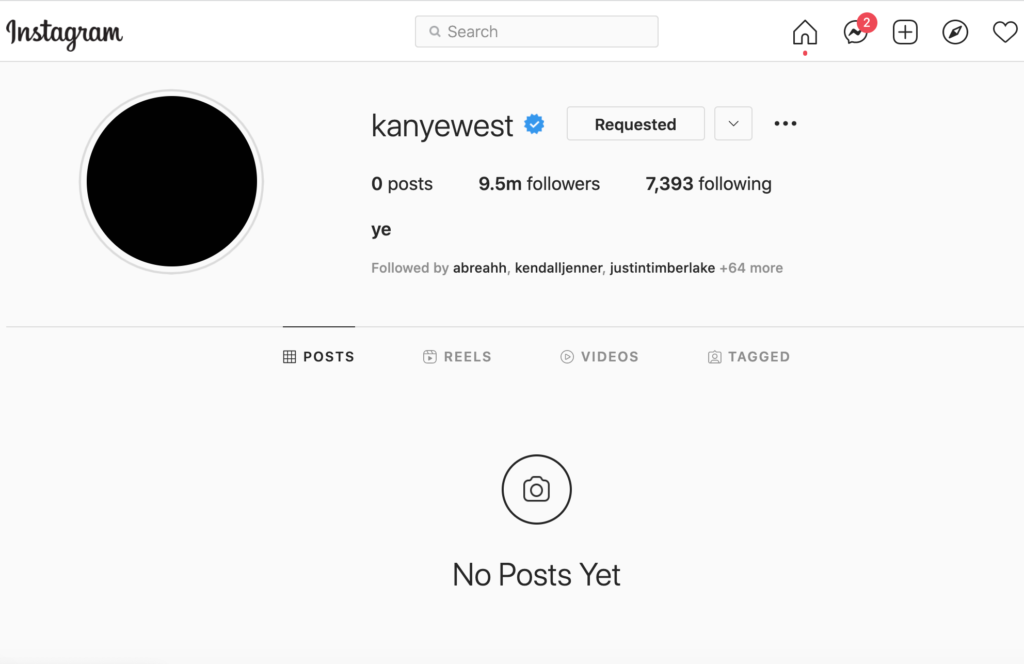 Kanye West's Instagram