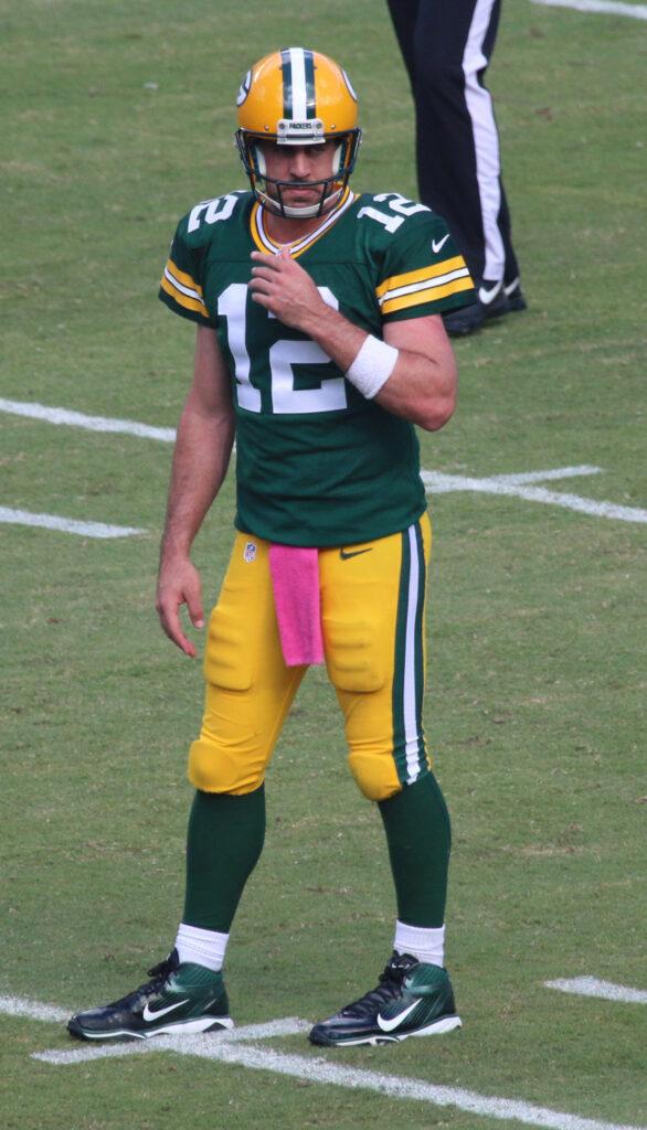 File photos of Green Bay Packers star Aaron Rodgers