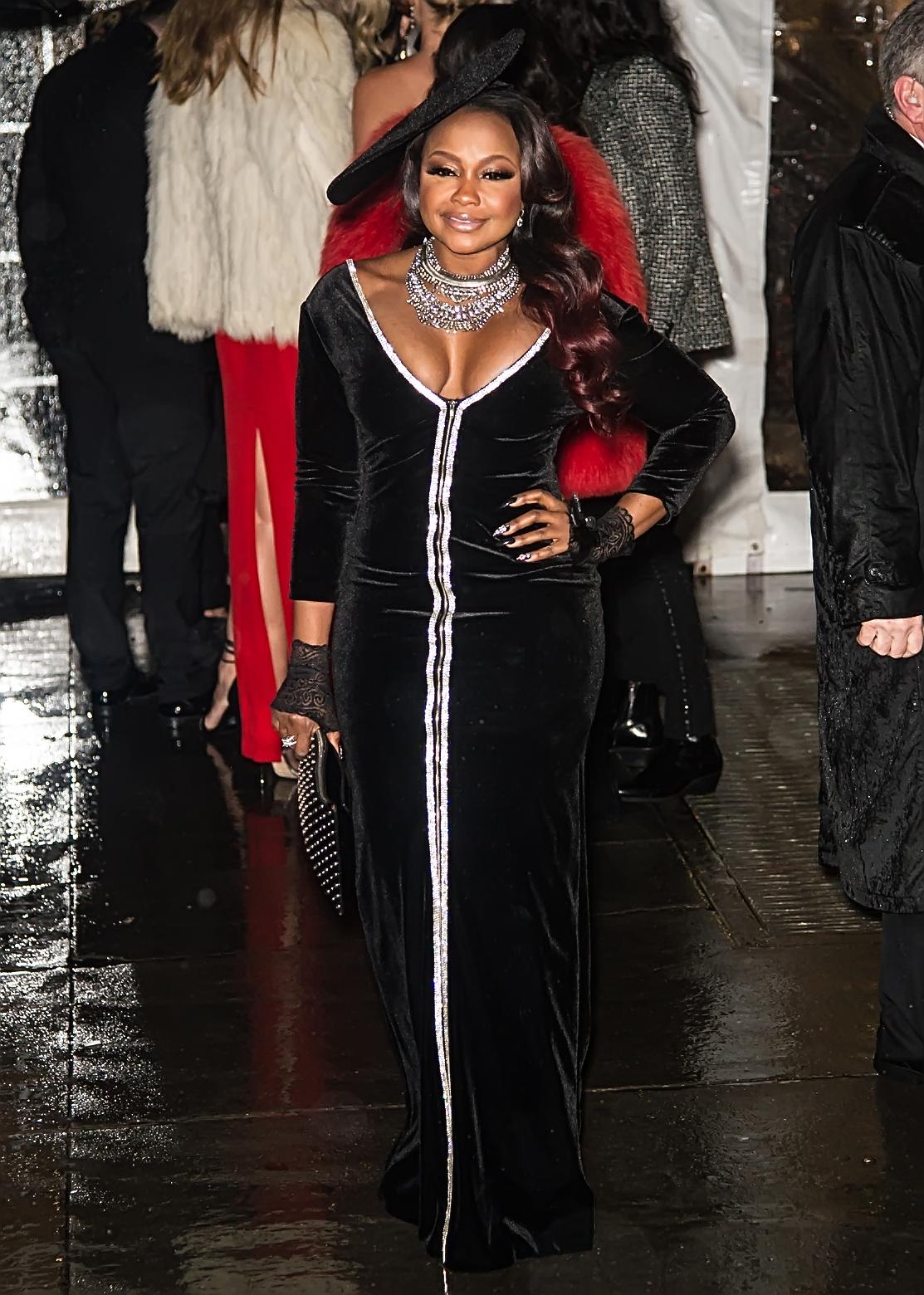 Phaedra Parks are seen arriving to the amfAR New York Gala 2019 in New York