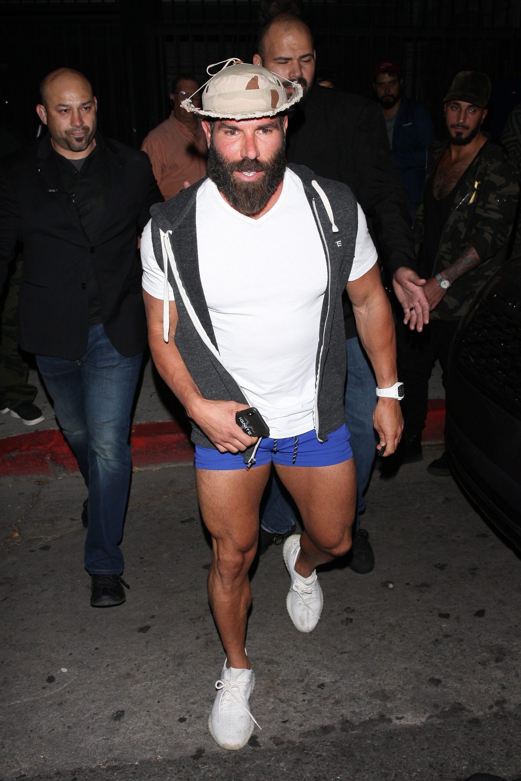 Dan Bilzerian is seen leaving Warwick night club with a few beautiful women