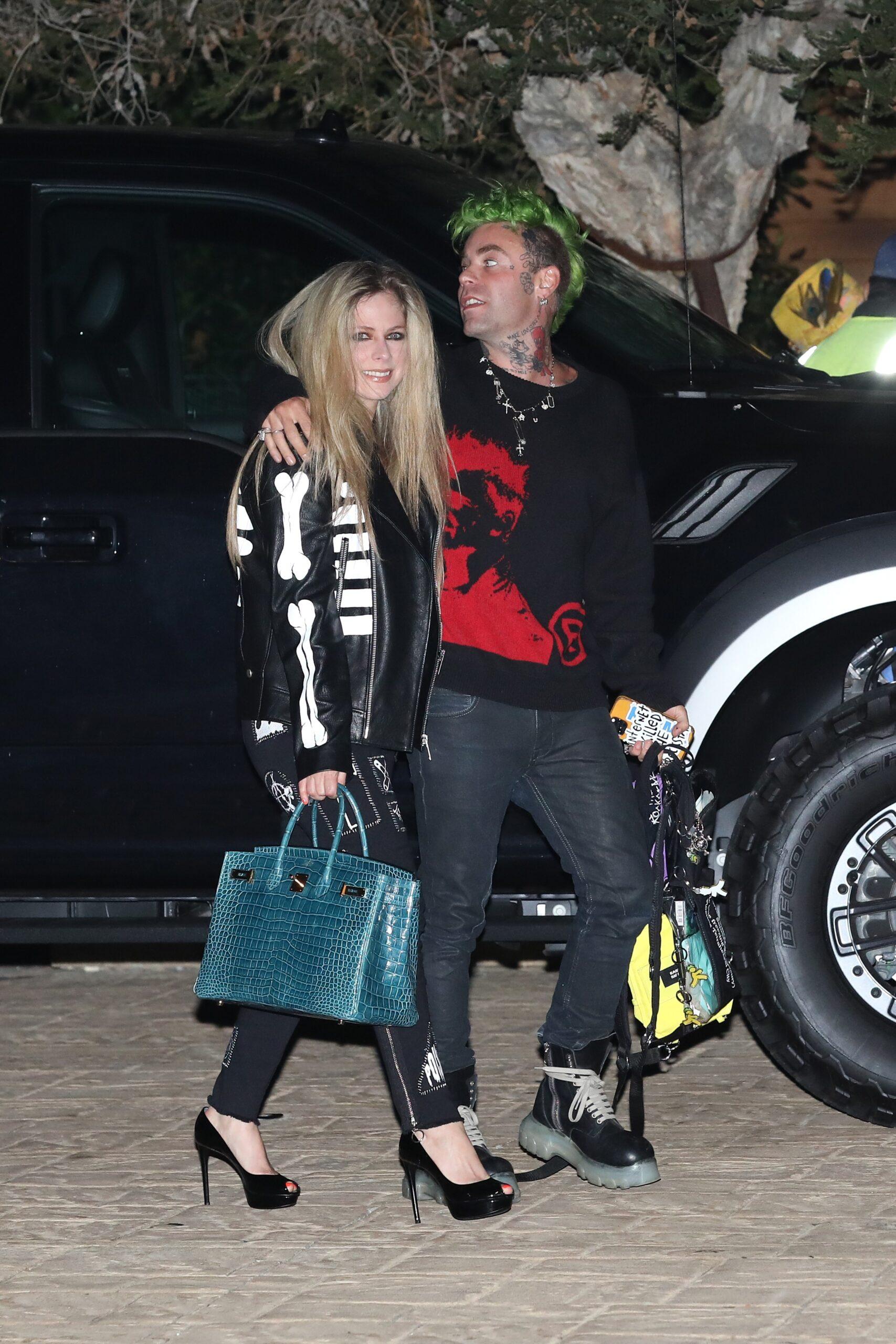 Avril Lavigne and Mod Sun are all smiles as they head to Soho House