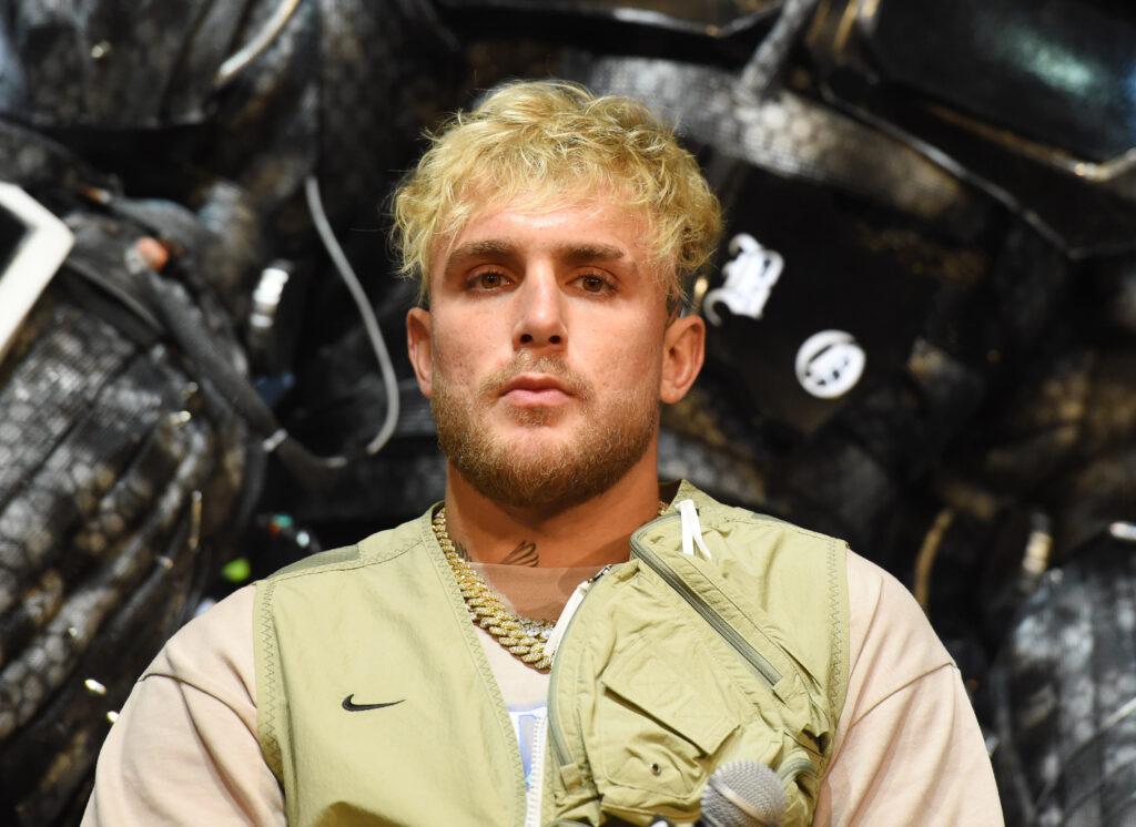 Jake Paul at the Jake Paul vs Tyron Woodley Los Angeles Press conference