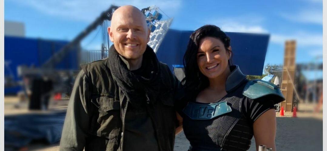 Bill Burr and Gina Carano on the set of The Mandalorian