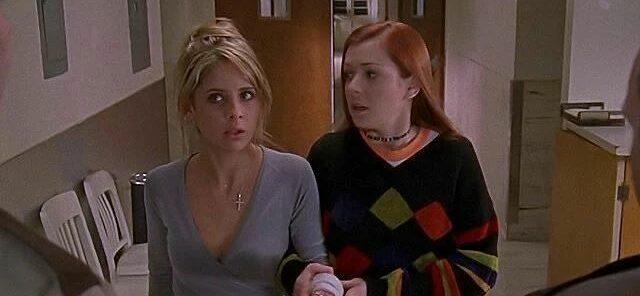 Sarah Michelle Gellar and Alyson Hannigan as Buffy Summers and Willow Rosenberg