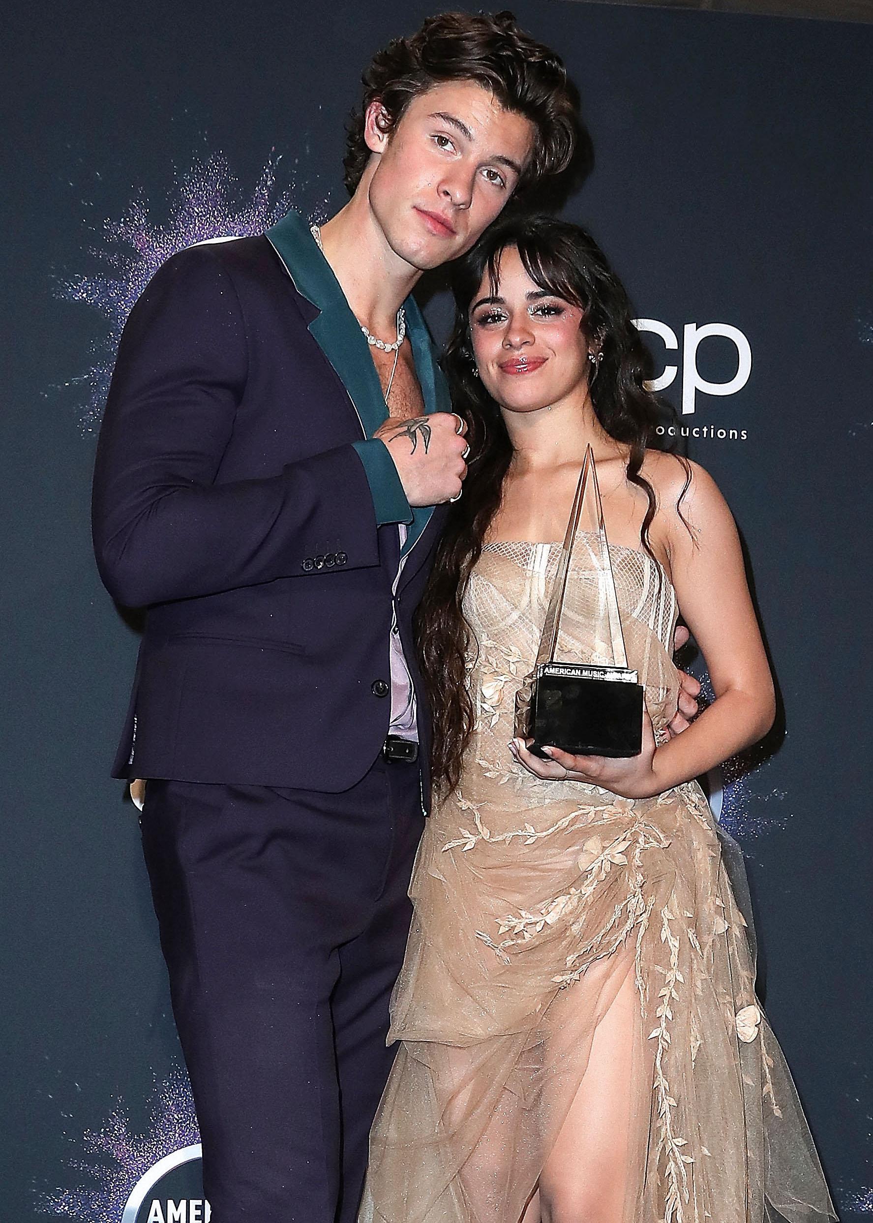 Camila Cabello and Shawn Mendes smiling