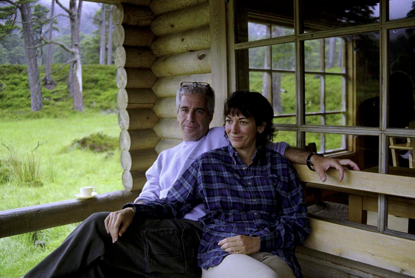Pictured: Ghislaine Maxwell and Jeffrey Epstein relax at Queens Balmoral log cabin in newly-released photo