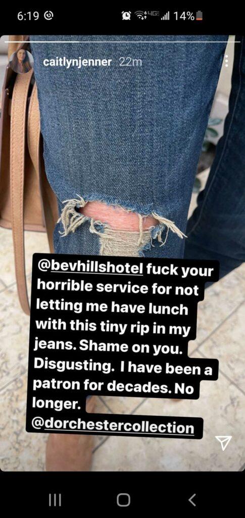 Caitlyn Jenner trashes Beverly Hills Hotel