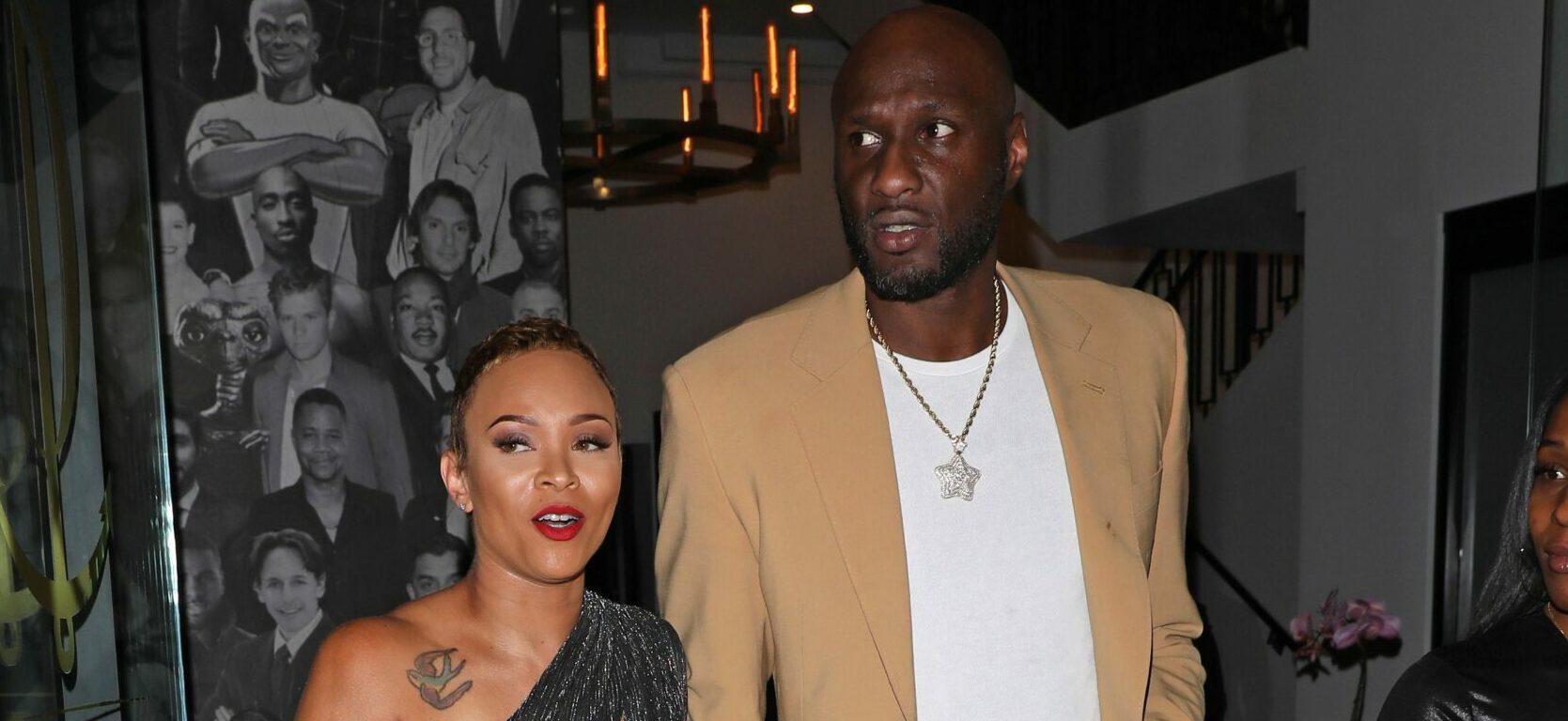 Lamar Odom and girlfriend Sabrina Parr grab dinner at Catch LA restaurant