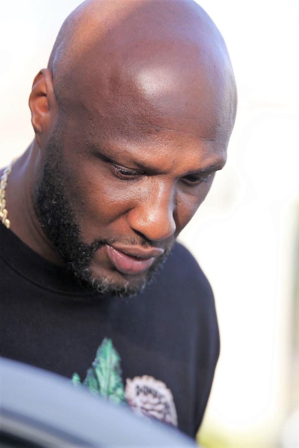 Lamar Odom Looking Somber as he leaves Kobe memorial