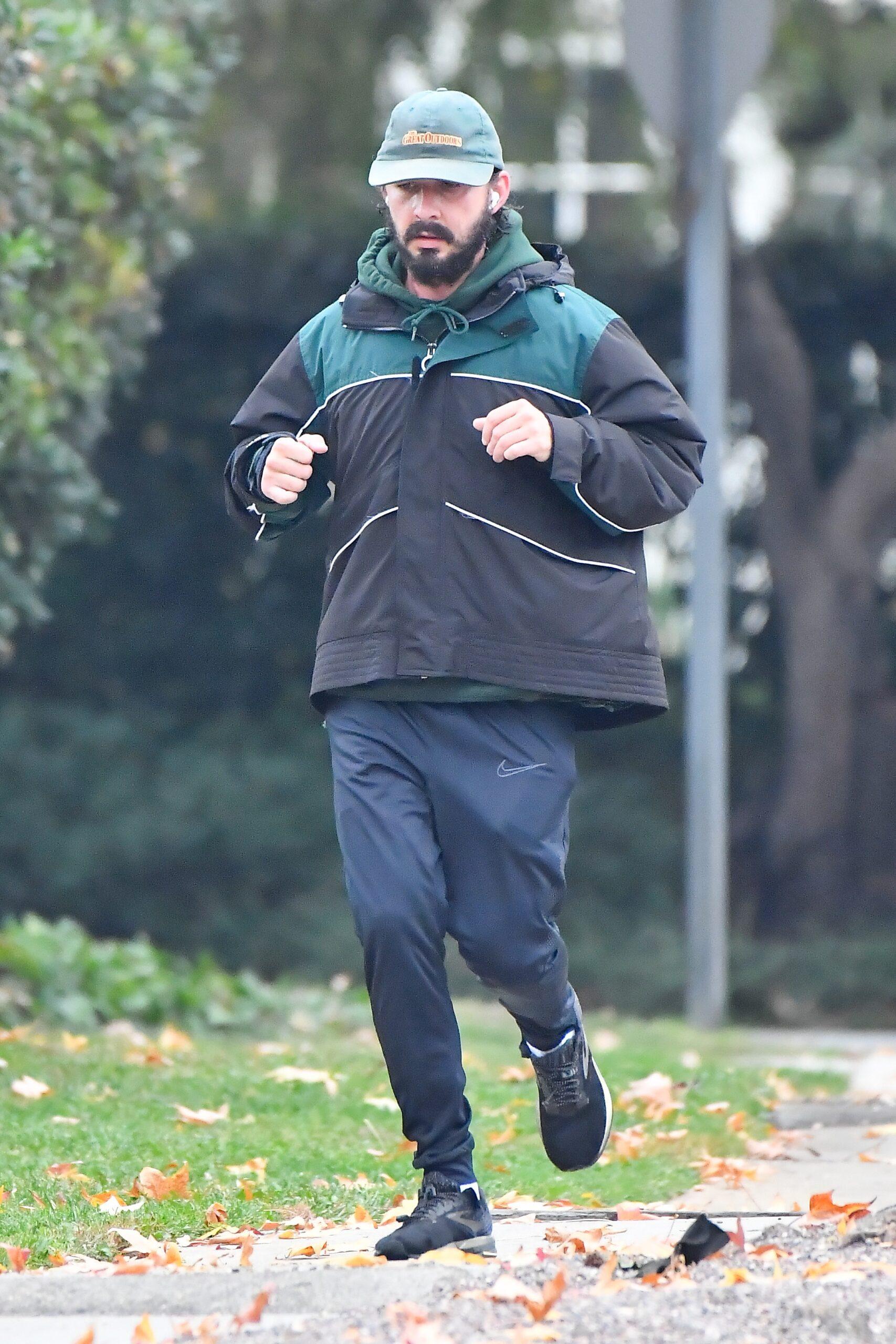 Shia LaBeouf heads out a jog on the day after being hit by a lawsuit by his ex FKA Twigs for sexual battery